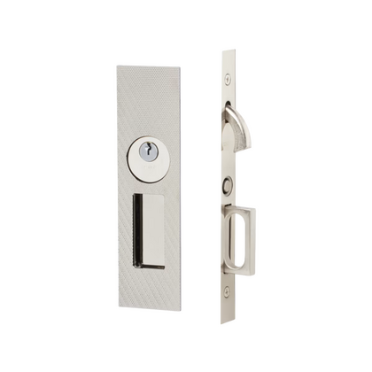 Emtek Knurled Narrow Modern Rectangular Pocket Door Mortise Lock Product Launch Email Announcement.